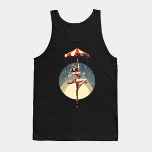 Circus girl give show on flying trapeze Tank Top